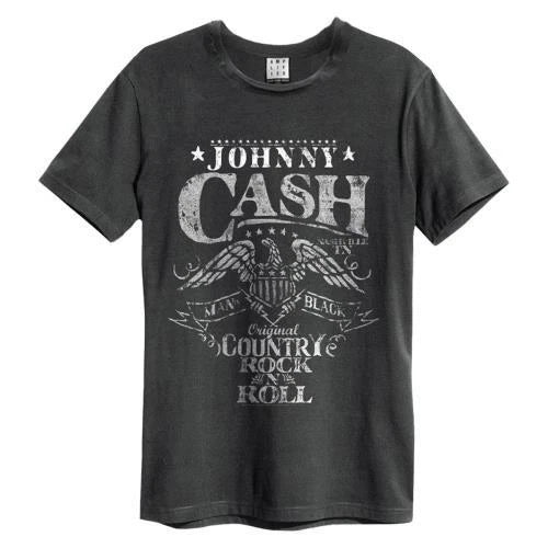 Johnny Cash Eagle Amplified Vintage Charcoal Xx Large T Shirt