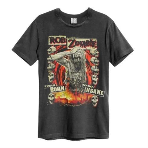 Rob Zombie - Born Insane Amplified Small Vintage Charcoal T Shirt