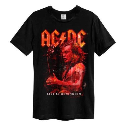 AC/DC - Live At Donington Amplified Small Vintage Black T Shirt