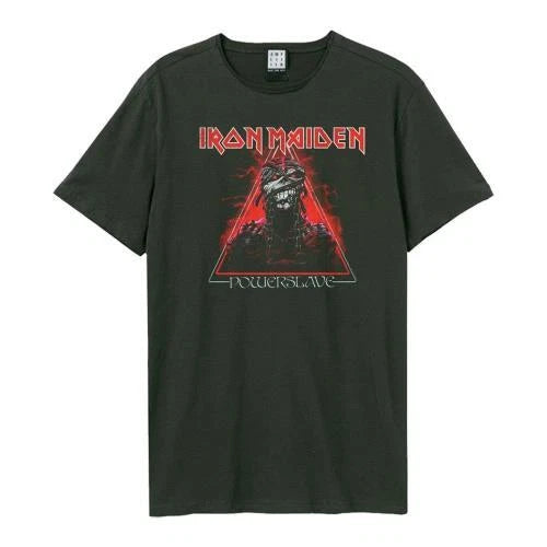 Iron Maiden Red Powerslave Amplified X Large Vintage Charcoal T Shirt