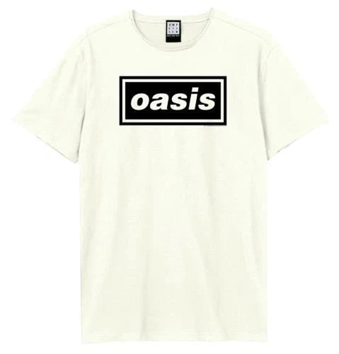 Oasis Logo Amplified Small Vintage White T Shirt