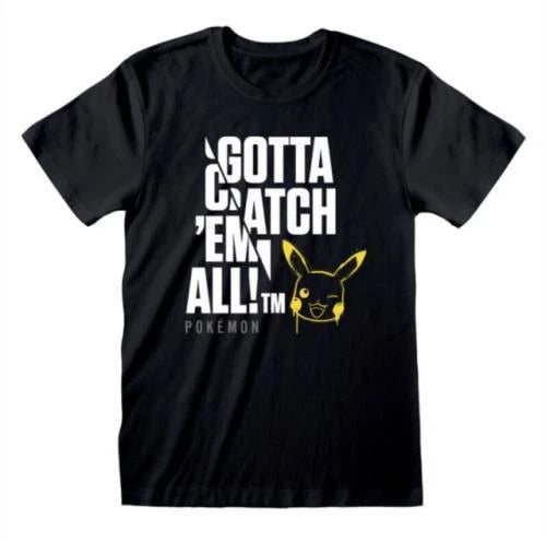 Pokemon - Jumbo Gotta Catch Em All! Text T Shirt (XL)