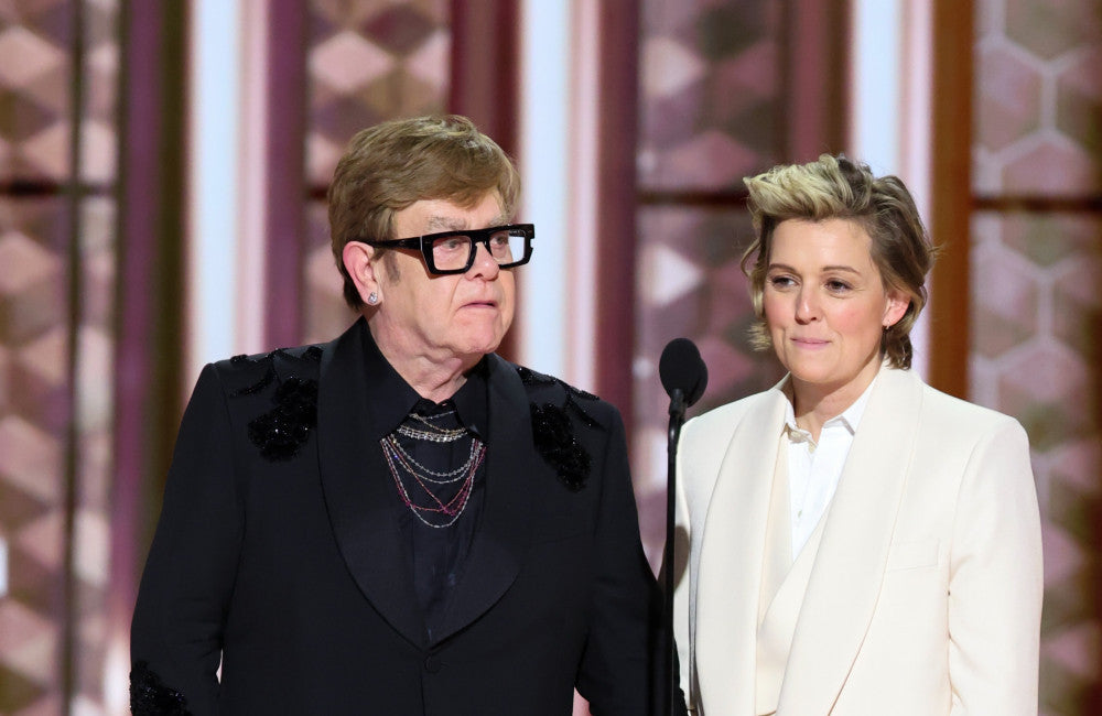 Elton John and Brandi Carlile - Golden Globes 2025 - Getty