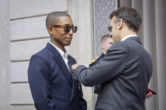 Pharrell Williams honoured with French knighthood by President Emmanuel Macron
