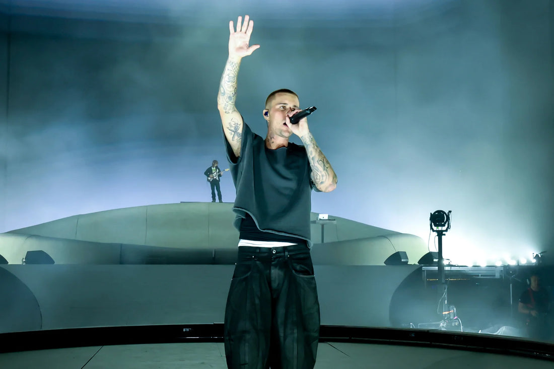 Justin Bieber performs a headlining set at Coachella, joined by The Kid Laroi.
