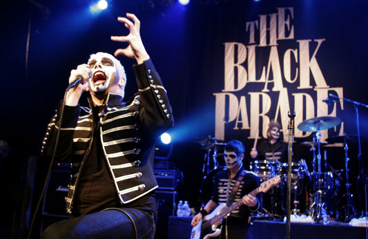 My Chemical Romance singer Gerard Way at The Black Parade gig - Getty - October 2006