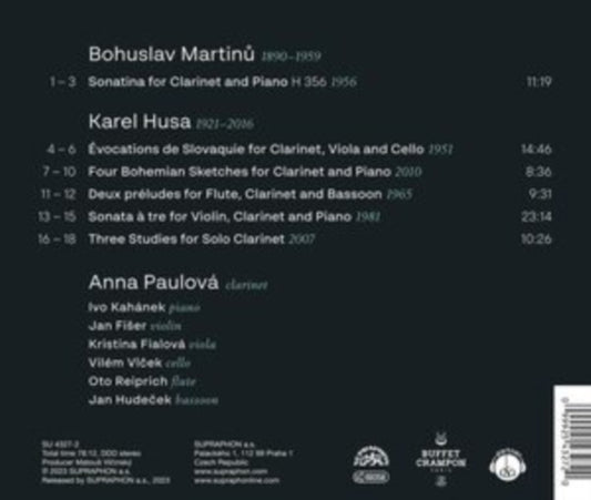 Karel Husa/Bohuslav Martinu: Music for Clarinet