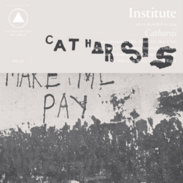 Album cover with text 'Catharsis' and 'Make Me Pay' on a distressed background