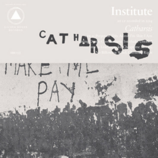 Album cover with text 'Catharsis' and 'Make Me Pay' on a distressed background