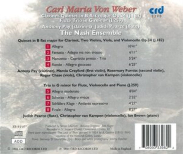 Carl Maria Von Weber: Clarinet Quintet in B Flat Major, Op. 34...