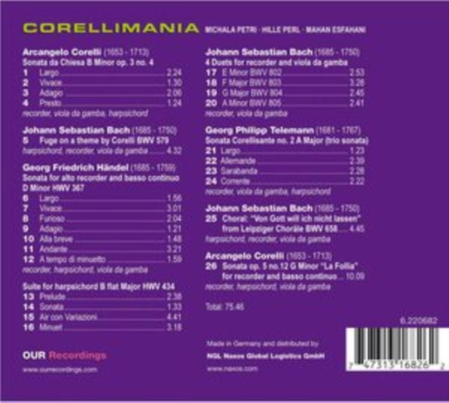 Corellimania: Corelli/Bach/Händel/Telemann
