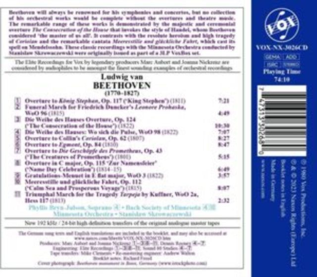 Beethoven: Overtures and Incidental Music