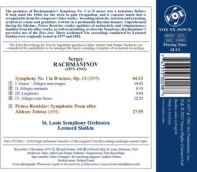 Rachmaninov: Symphony No. 1/Prince Rostislav