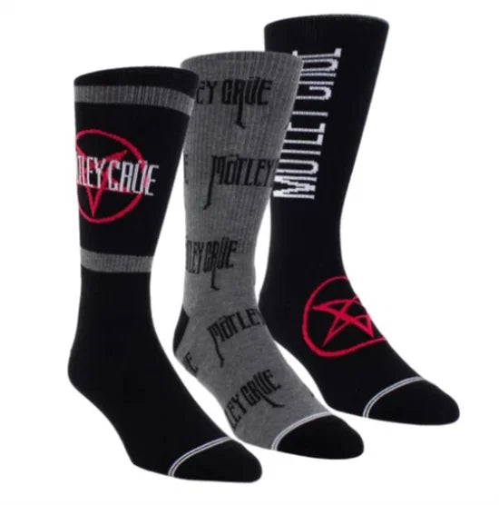 Motley Crue Assorted Crew Socks 3 Pack (One Size)