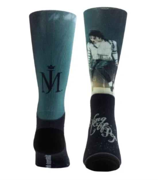 Michael Jackson Silver Glitter King Of Pop Socks (One Size)