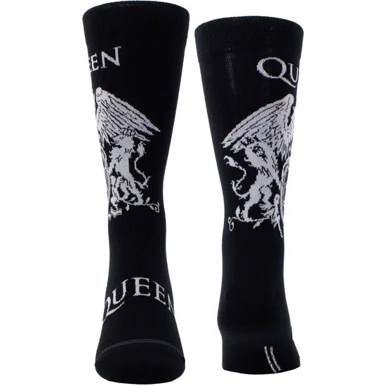 Queen White Crest Crew Socks (One Size)