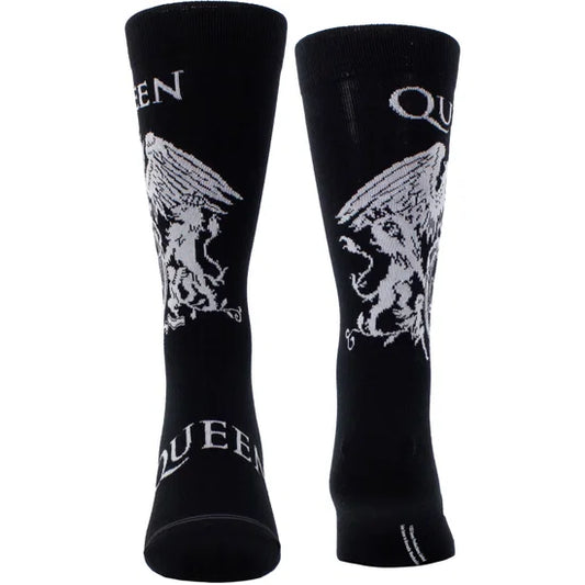 Queen White Crest Crew Socks (One Size)