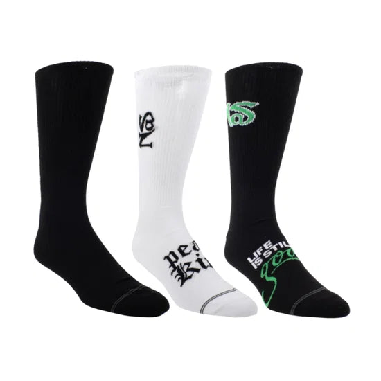 Nas Assorted Crew Socks 3 Pack (One Size)