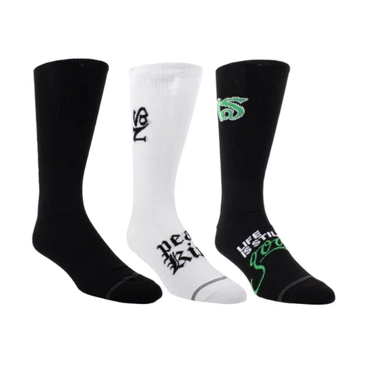 Nas Assorted Crew Socks 3 Pack (One Size)