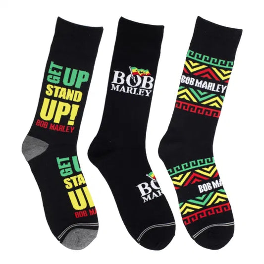 Bob Marley Assorted Crew Socks 3 Pack (One Size)