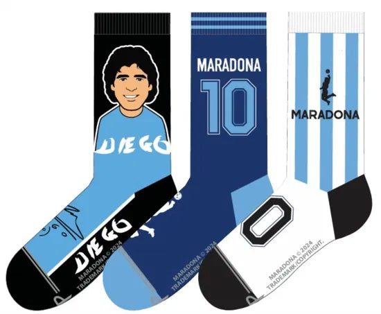 Diego Maradona Socks 3 Pack In Gift Box (One Size)