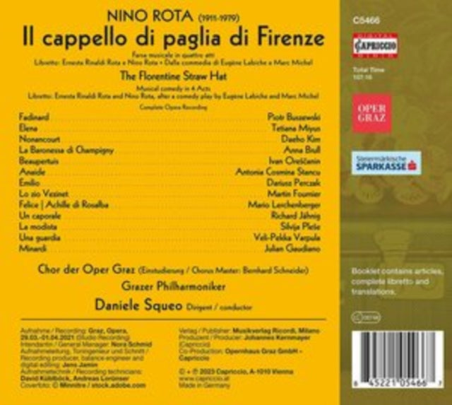 Nino Rota: Il Cappello Di Paglia Di Firenze