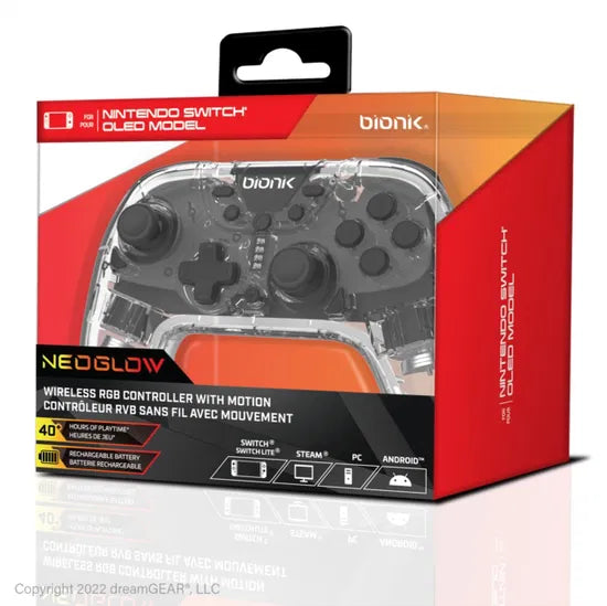 Bionik Nintendo Switch Neoglow Wireless Rgb Controller