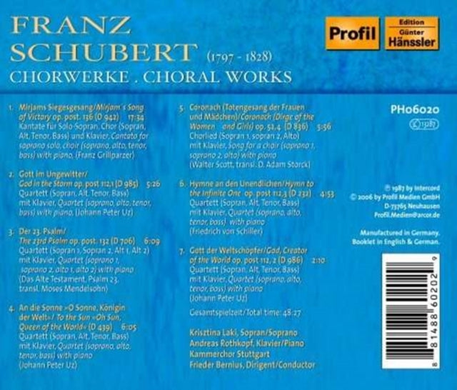 Choral Works (Bernius, Kammerchor Stuttgart)