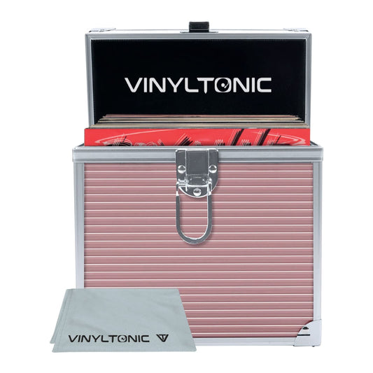 Vinyl Tonic 7 Inch Vinyl Storage Case With Cloth Rose Gold