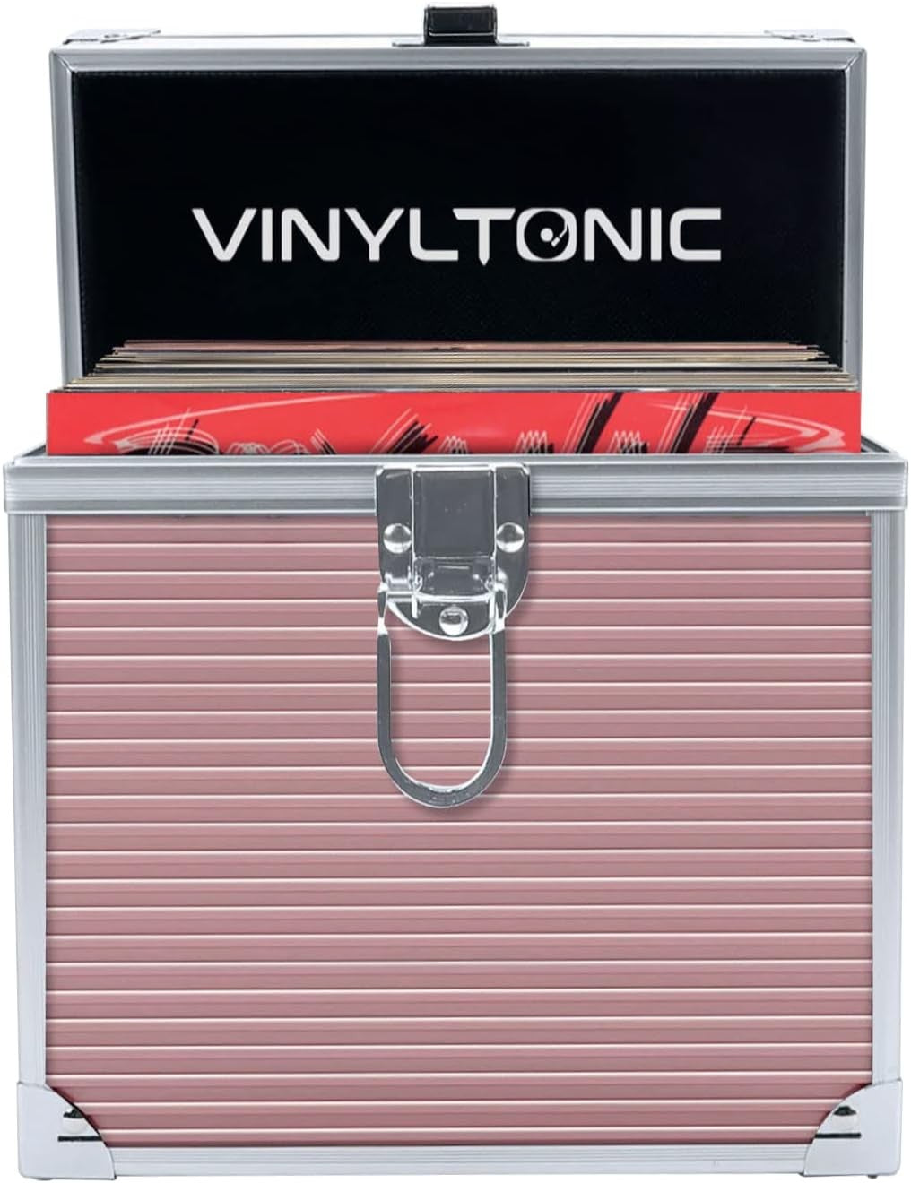 Vinyl Tonic 7 Inch Vinyl Storage Case With Cloth Rose Gold