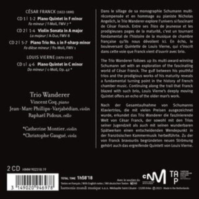 César Franck: Piano Trio & Quintet/Violin Sonata/...