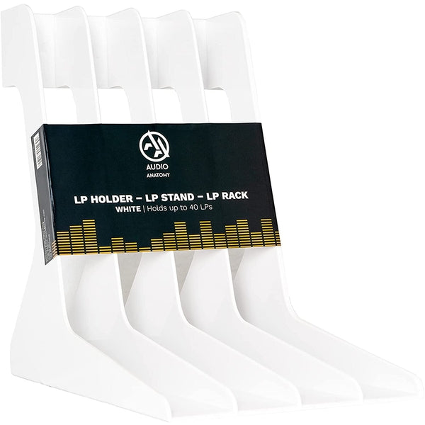 LP Holder - LP Stand - LP Rack (Shaped - Hips Plastic) White Solid