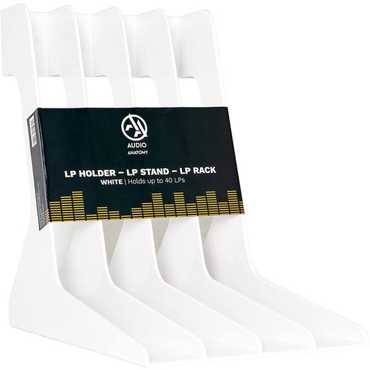 LP Holder - LP Stand - LP Rack (Shaped - Hips Plastic) White Solid