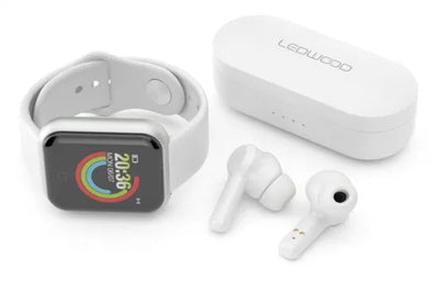 Ledwood-Pack Urban -Tws Earphones & Smartwatch-(White)