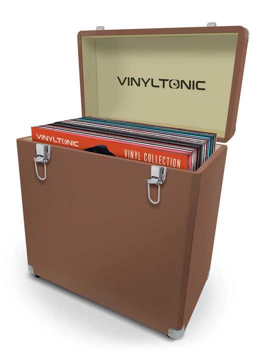 Vinyl Tonic Pu Leather LP Case Brown (With Velvet Brush & Microfibre Cloth)