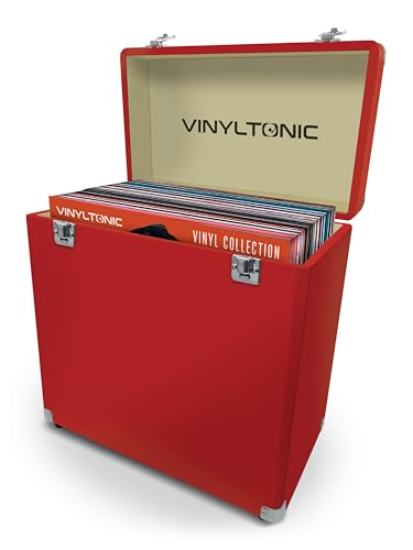 Vinyl Tonic Pu Leather LP Case Red (With Velvet Brush & Microfibre Cloth)