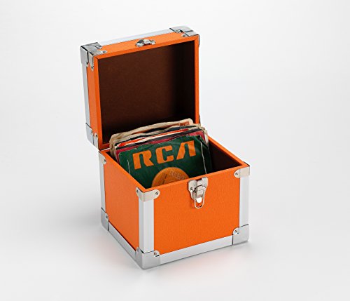 7 Inch 50 Record Storage Carry Case Orange