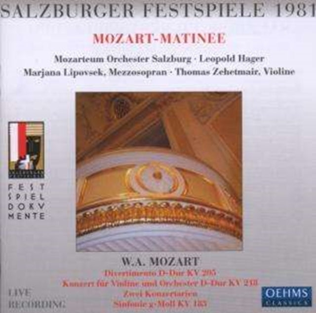 Salzburg Festival 1981 (Hager, Mozarteum Orch Salzburg)