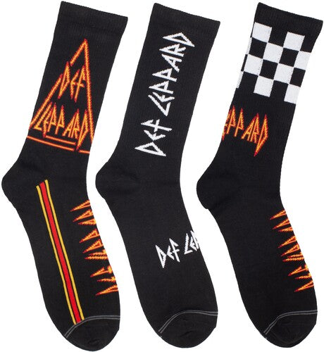 Def Leppard Assorted Crew Socks 3 Pack (One Size)