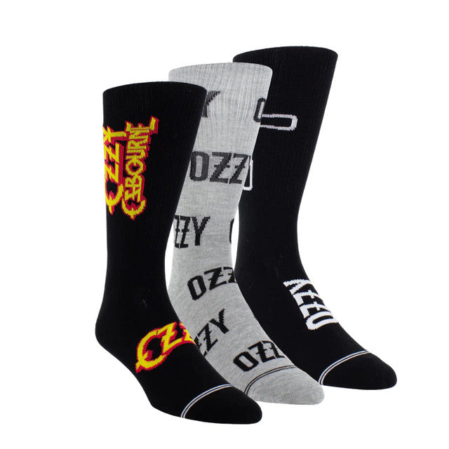 Ozzy Osbourne Assorted Crew Socks 3 Pack (One Size)