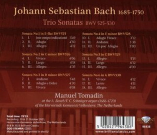 J.S. Bach: Trio Sonatas, BWV525-530