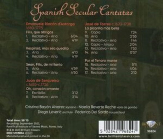 De Astorga/De Serqueira/De Torres: Spanish Secular Cantatas