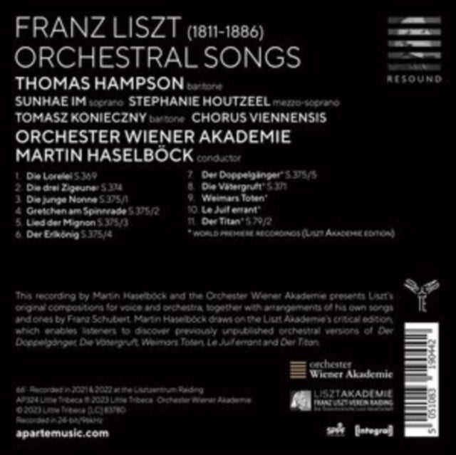 Liszt: Orchestral Songs