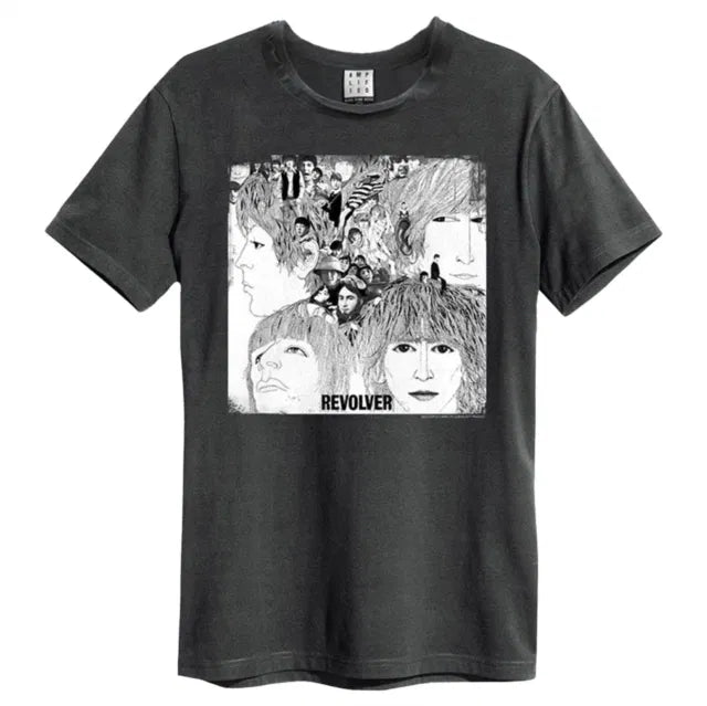 Beatles Revolver Amplified Small Vintage Charcoal T Shirt