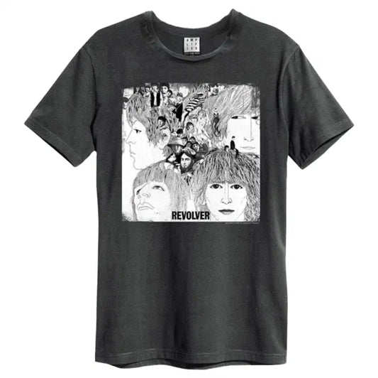 Beatles Revolver Amplified Small Vintage Charcoal T Shirt