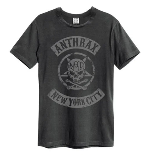 Anthrax New York City Amplified Large Vintage Charcoal T Shirt