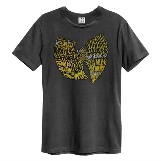Wu-Tang Clan - Graffiti Logo Amplified Vintage Charcoal Large T Shirt