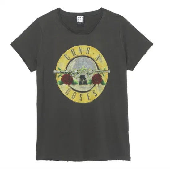 Guns N Roses Drum Amplified Vintage Charcoal X Large Ladies T Shirt