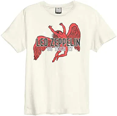 Led Zeppelin Us Tour 77 (Icarus) Amplified Vintage White Small T Shirt