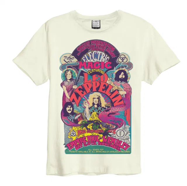 Led Zeppelin Electric Magic Amplified Vintage White XX Large T Shirt
